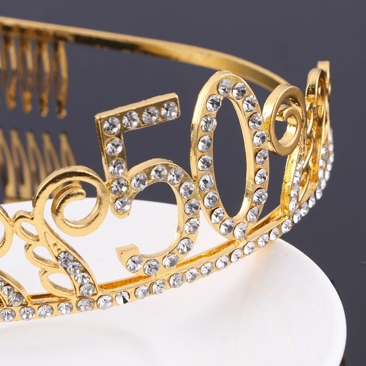 

Crystal Tiara Rhinestone Crown Women Birthday Headbands Queen Comb Anti Rust Non Allergic Exquisite Design Hair Accessory Gift