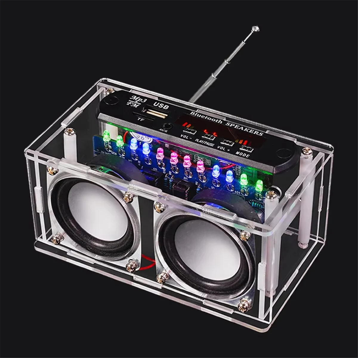 DIY Bluetooth Speaker Kit with FM Radio 85.7-108MHZ DIY Soldering Project Practice Electronic Kit Solder U Disk TF-Sunrise