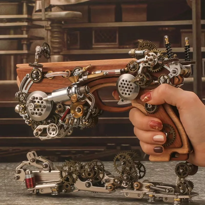 DIY Assembly Gun Kit, Steam Crossbow Metal Model, 3D Puzzle Assembly Tool, Handicrafts, Creative Gifts for Boys