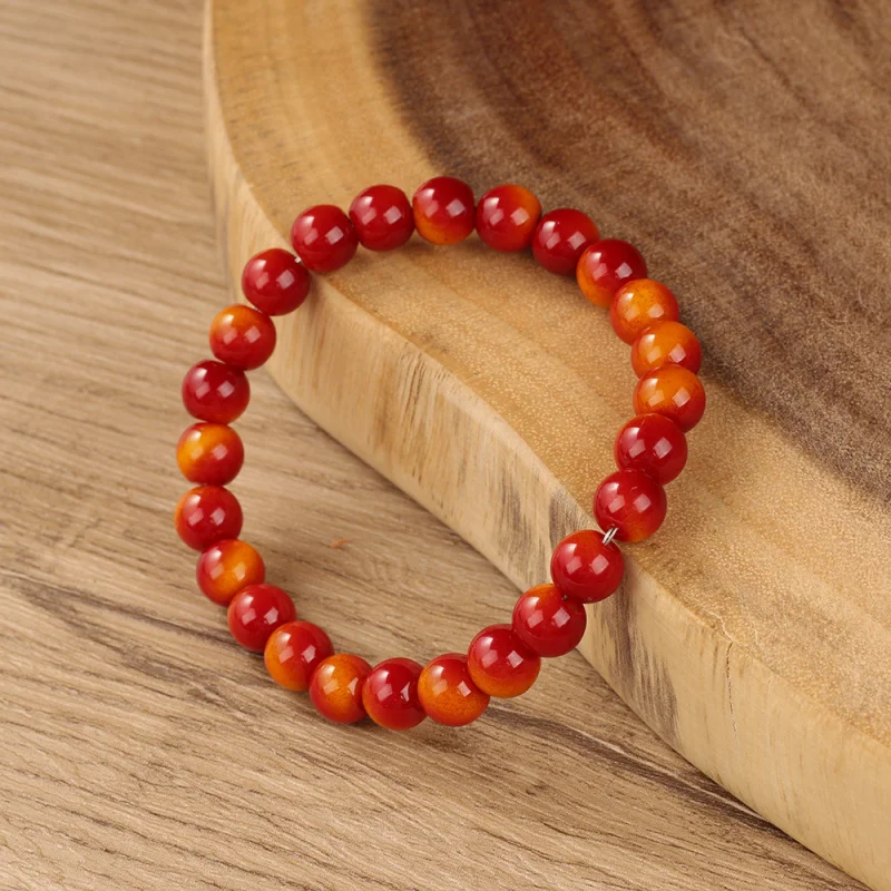 Red Tiger Eye Stone Glass Bracelet Design Light Luxury Melard Style High-end Feel Women's Jewelry
