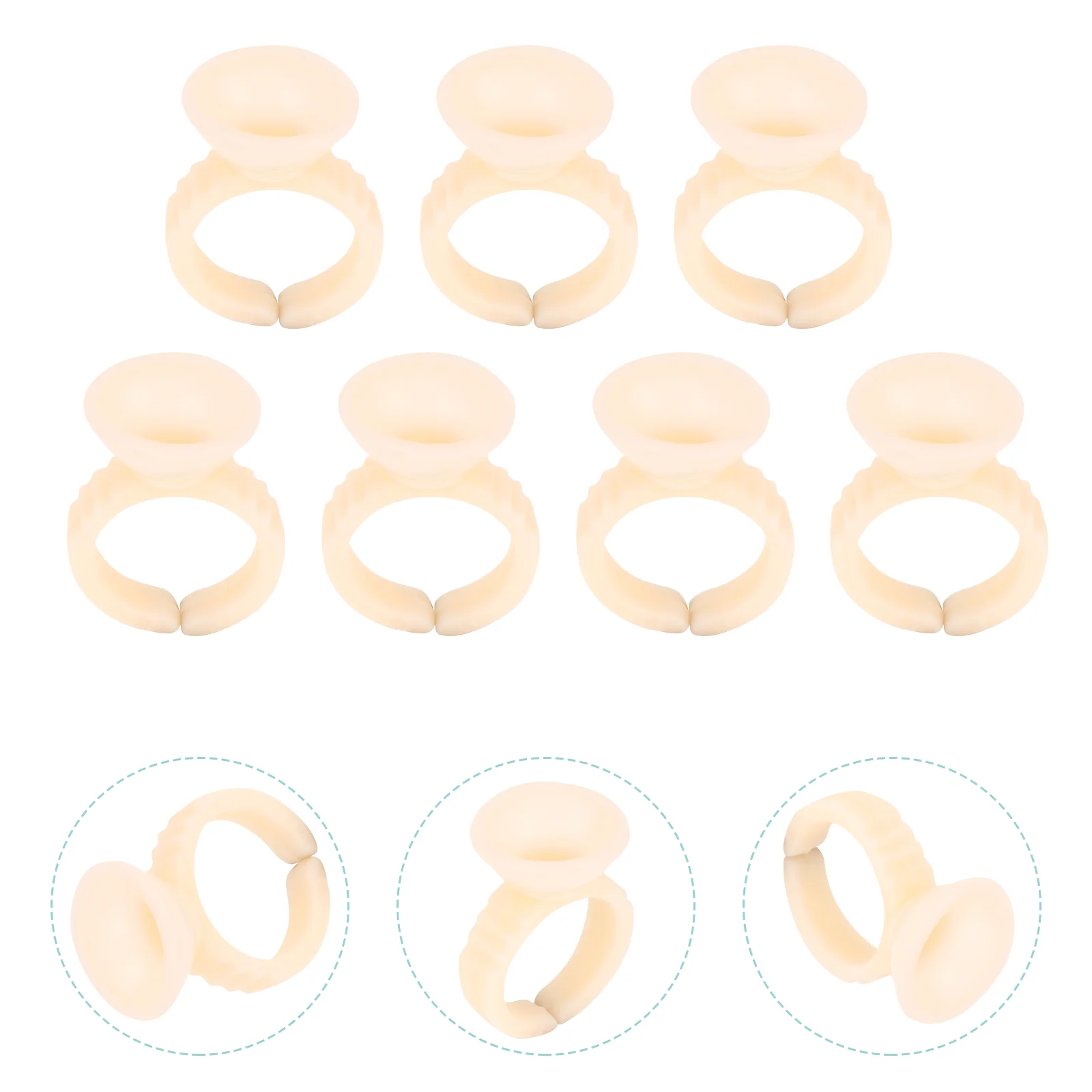 

200 Pcs Color Cup Ring Glue Holder Makeup Pigment Microblading Abundance Volume Eyelash