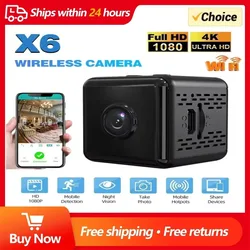X6 Mini IP Camera WiFi Sports Camera HD 1080P Wireless Security Surveillance Built-in Battery Night Vision Smart Home Micro Cam