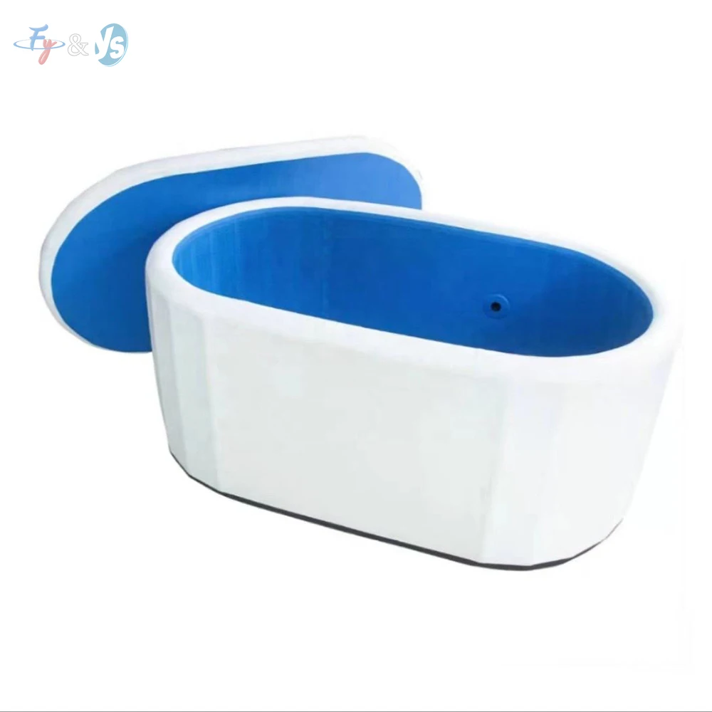 Outdoor White Inflatable Ice Bath Tub Foldable Cold Plunge Tub For Sports Recovery Athletic Cold Water Therapy