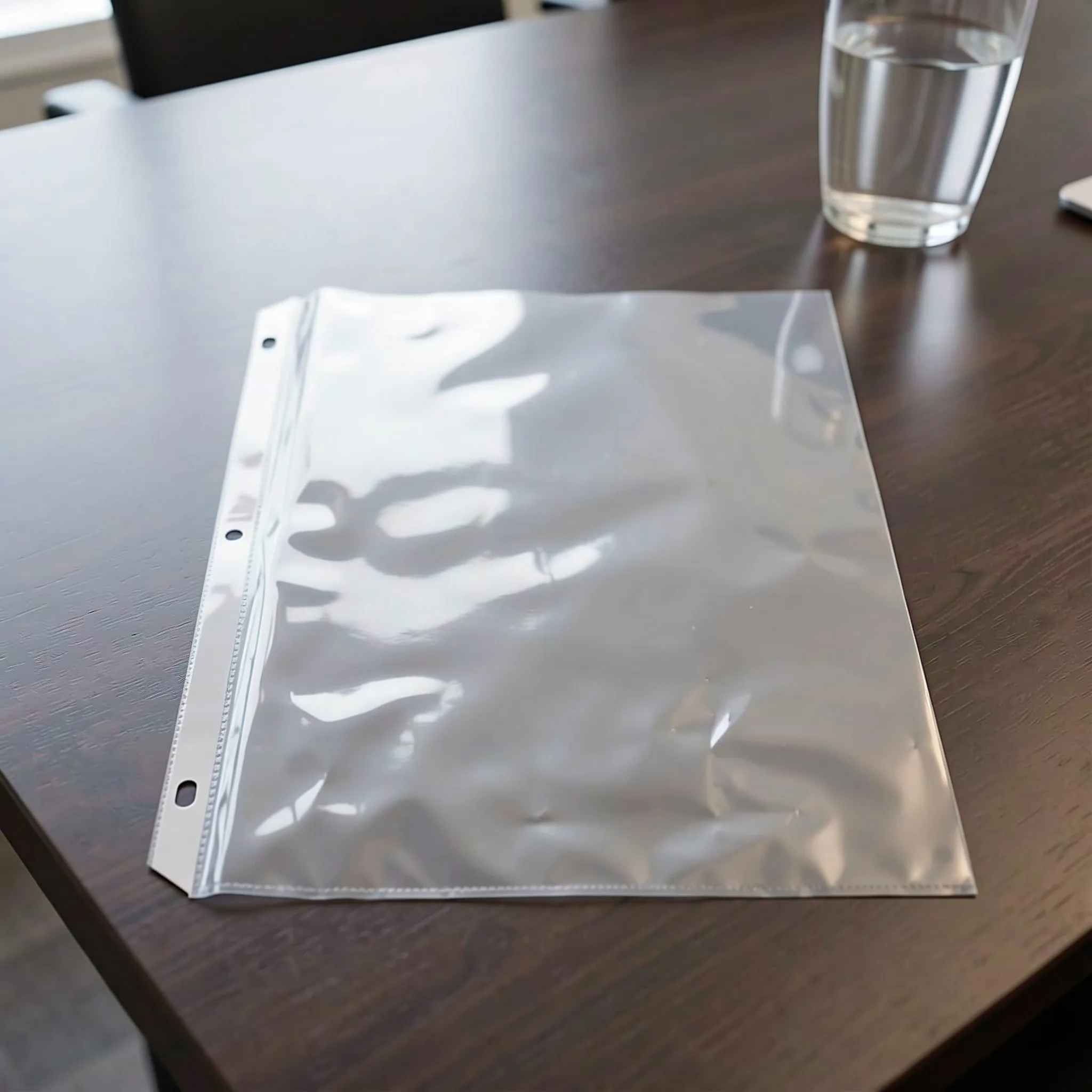 100Pcs Sheet Protectors Clear PP Plastic Loose Leaf Pocket 3 Ring Binder Refill Pages Photo Album Scrapbook Sleeve Document Page