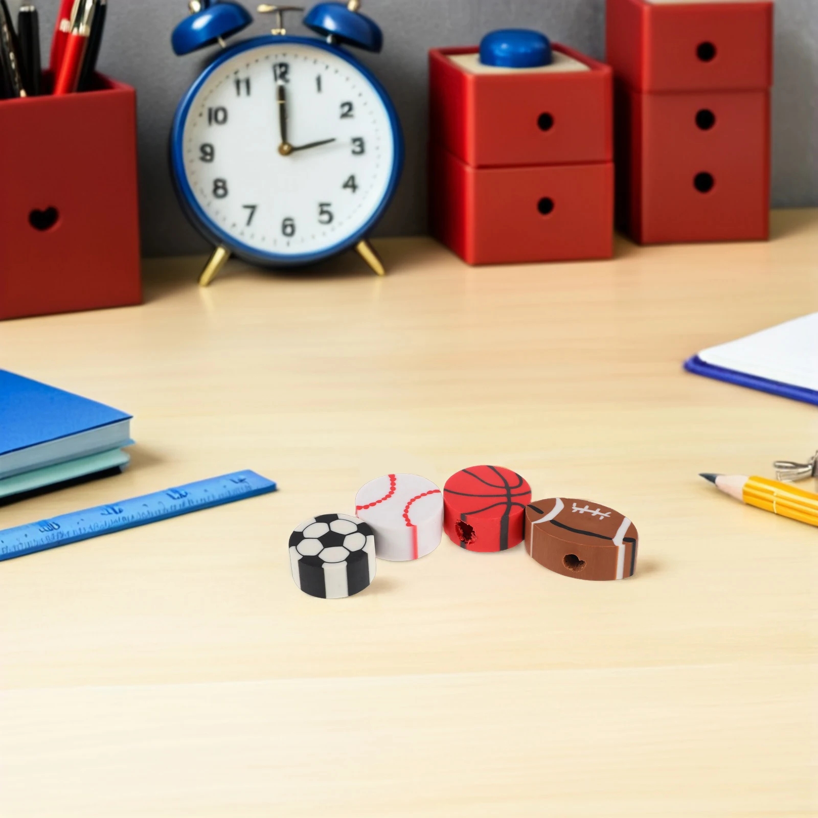 

40pcs Ball Pattern For Sports Mini Erasers Bulk Pencil Erasers Classroom Prize Rewards Party Bag Stuffers School