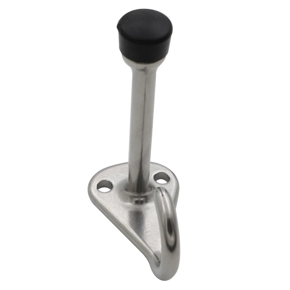 

Stainless Steel RV Door Stoppers Quiet Protector Blocker Hardware Buffer Rubber Cylindrical Wall Door Stopper With Hook