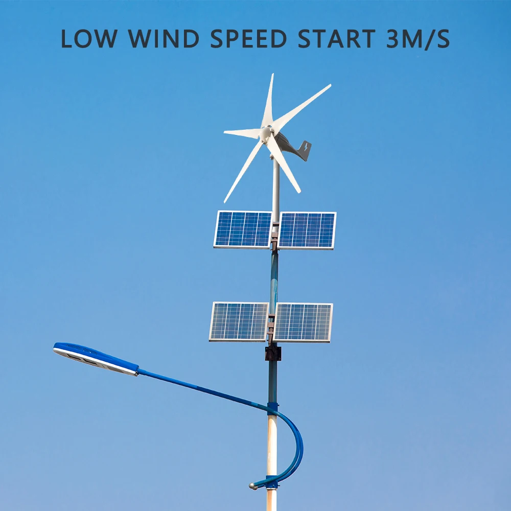 600w Efficiency Horizontal Wind Turbine Generator Fit For Street Lamps  Free Energy Windmill With Controller Homeuse