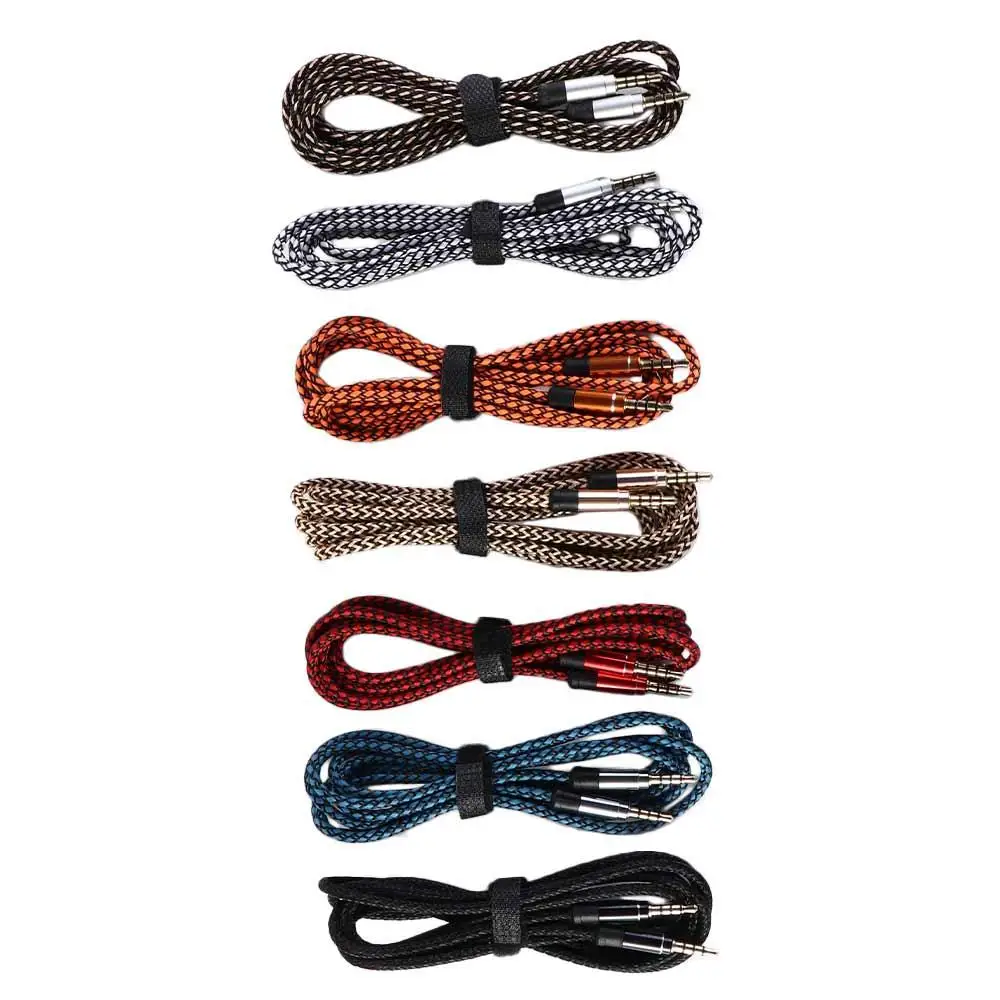 Stereo Nylon Braid Speaker Wire Male To Male Car AUX Cable 3.5mm Audio Cable Headphone Extension Cord Audio Adapter Cord