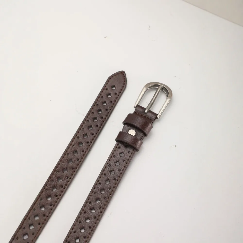 New PU Leather Women's Waist Belt Hollow Cutout Adjustable Slim Leather Belt Cutout Waist Belt for Dresses