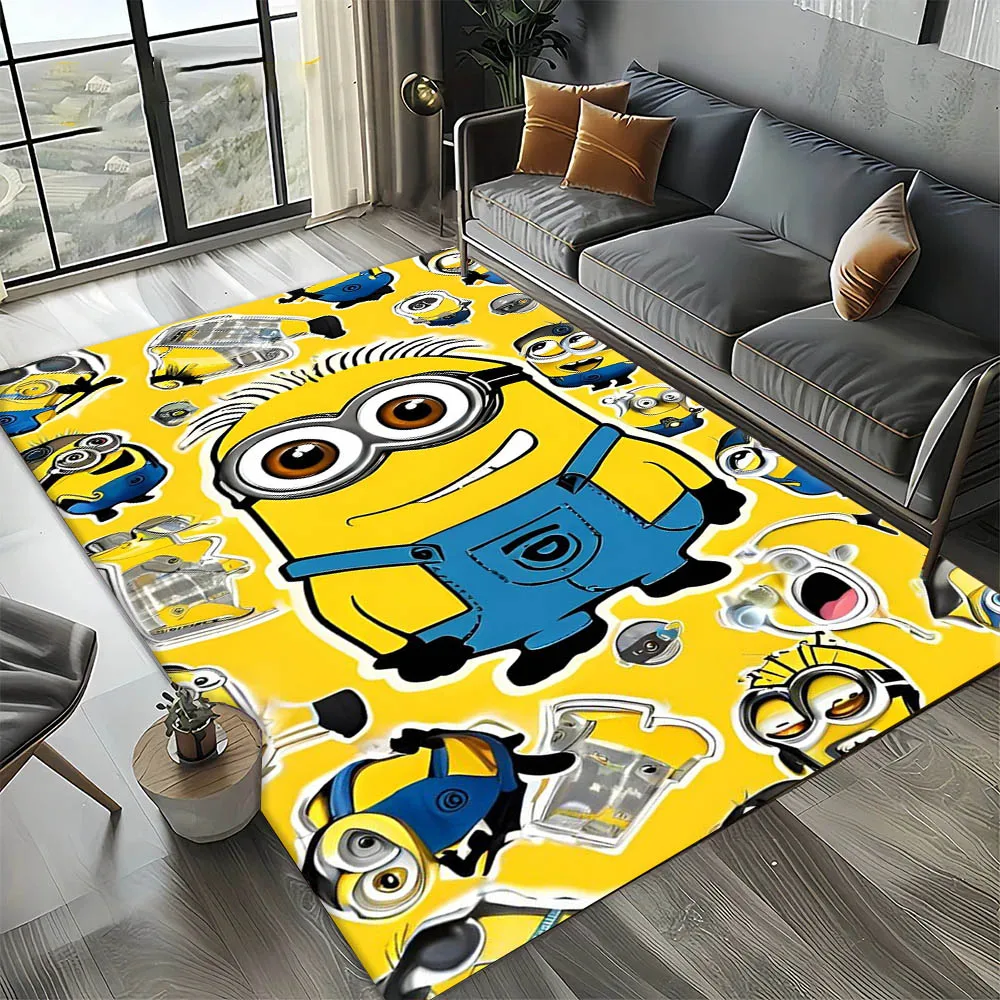 3D Kawaii Cartoon M-Minions-s Cute Carpet Rug Art for Room Decor Sofa Christmas Halloween Gifts Fans Area Rug Non-slip Floor Mat