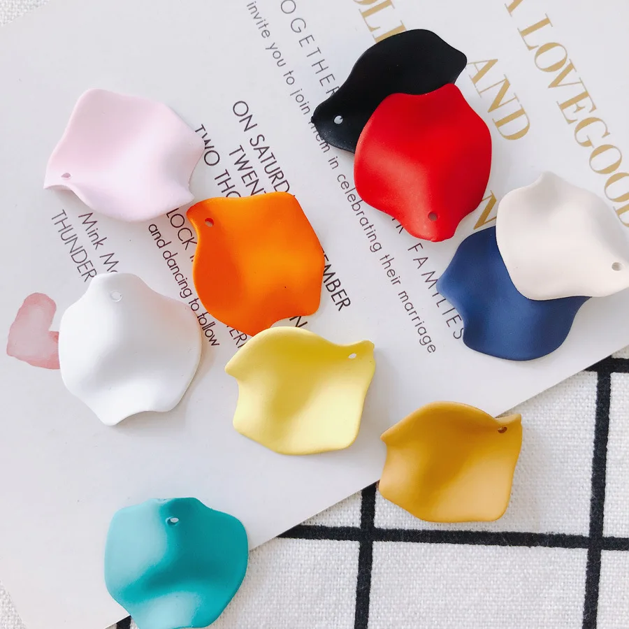New 10pcs/set Acrylic Multicolors Petal Beads Resin Charms Pendant Eardrop Accessories Necklace Earring DIY Jewelry Components