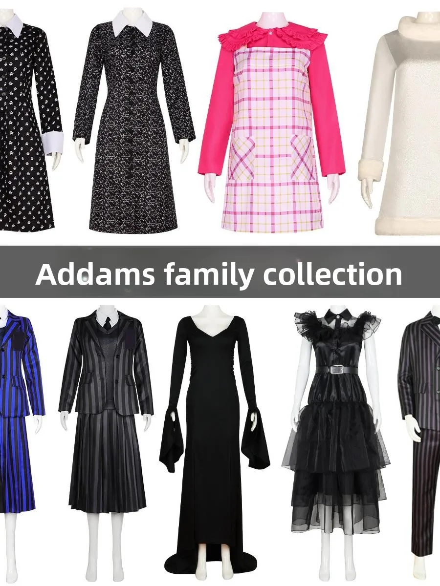 

Wednesday Adams Cosplay Costume School orm loween Role Fem Main Character Faionable Polyester Traditional Chinese...