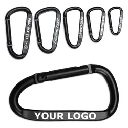 20pcs Custom Metal Carabiner Clip D Shape Spring Snap Hook Buckle Engraved Aluminum Alloy Key Ring for Camping Hiking Outdoors