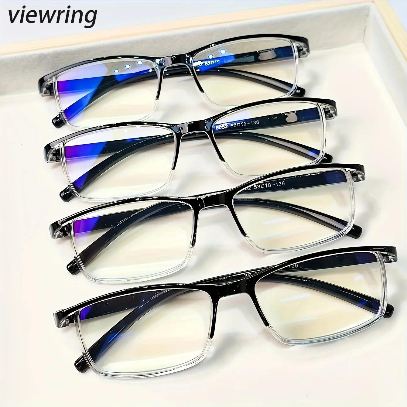 Fashionable reading glasses, Classic design with PC material, unisex, comfortable reading experience for adults 4 pieces