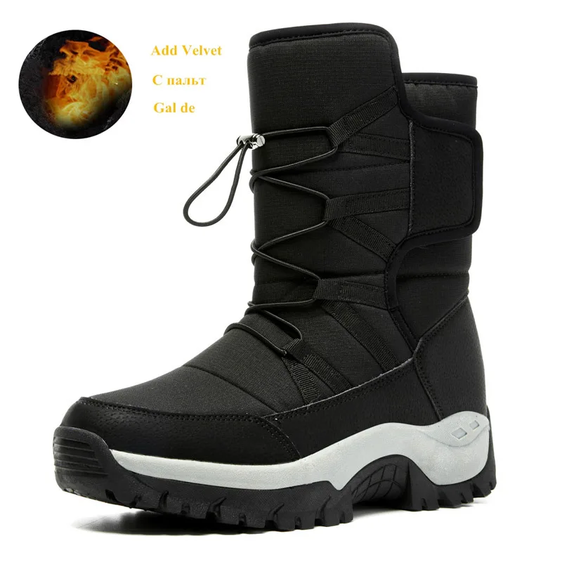 

Brand Couples Winter Shoes Men Comfy Warm Plush Mens Snow Boots Outdoor Non-slip Hiking Boots Man Plus Size 36-46 botas de nieve