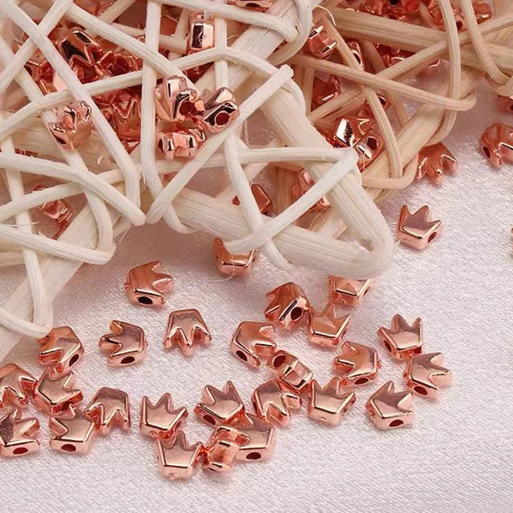 100Pcs CCB Crown Shape Spacer Loose Beads for DIY