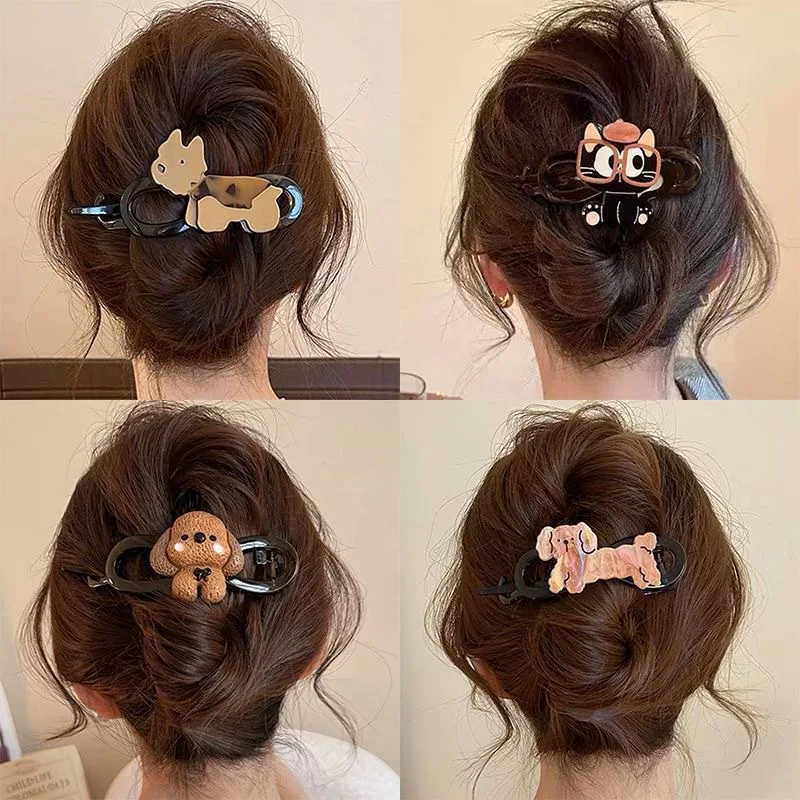 

Puppy Dog Hair Claw 2025 New Cute Animal Shark Clip for Women Back of Head Updo Styling Spring Summer Hair Accessories