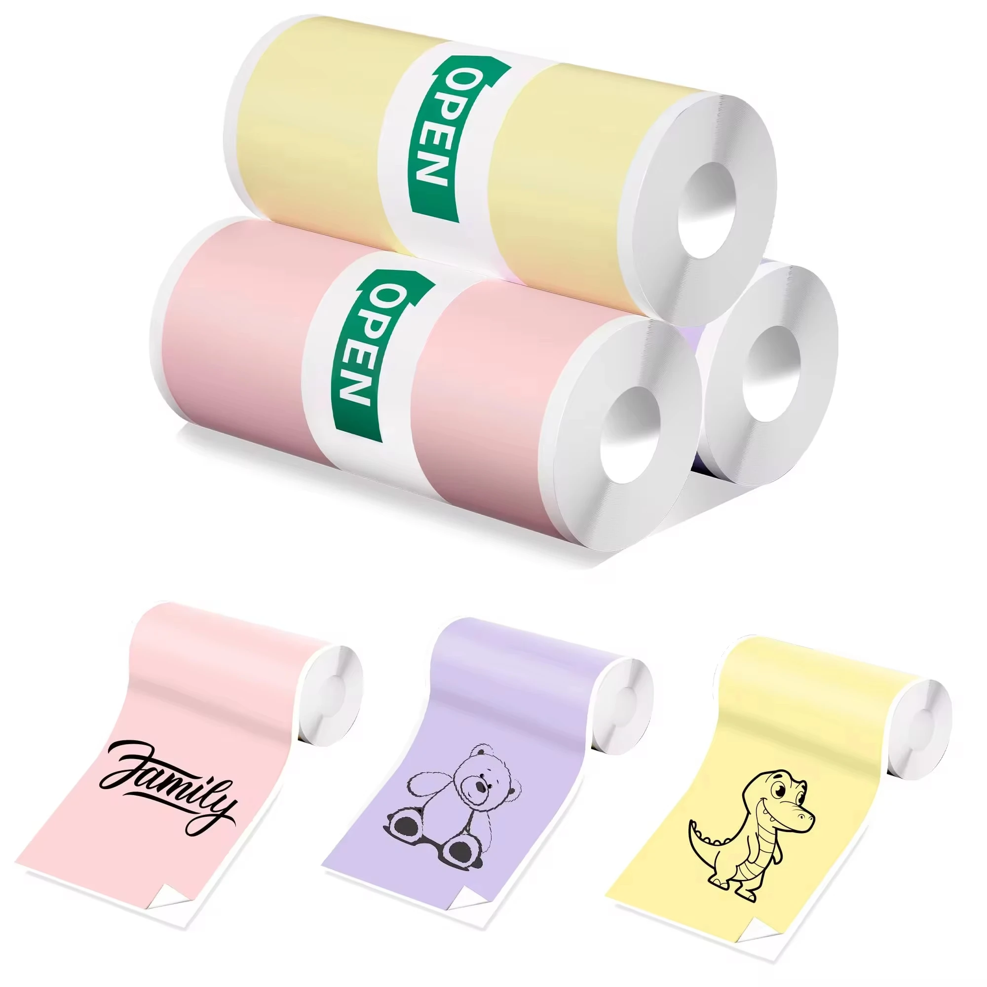 Thermal Printer Paper Self-Adhesive Mini Printer Glossy Printable Sticker Paper For Mini Sticker Printer For Kids DIY Scrapbook