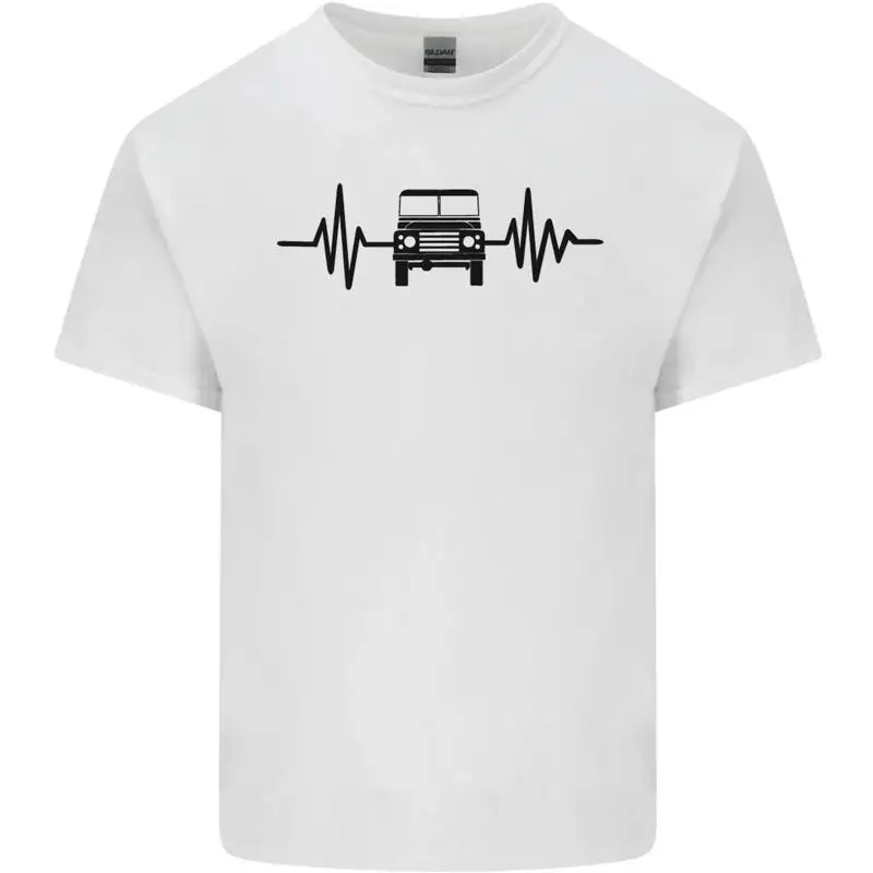 4X4 Herz Beat Puls GeläNde -Roading Herren Baumwolle Maglietta T-Shirt