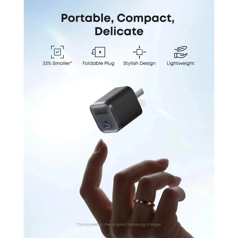 Anker Nano 45W GaN USB-C PD Fast Charger Foldable Plug Compact Charging Block for Samsung Galaxy S25 Ultra IPhone Laptop