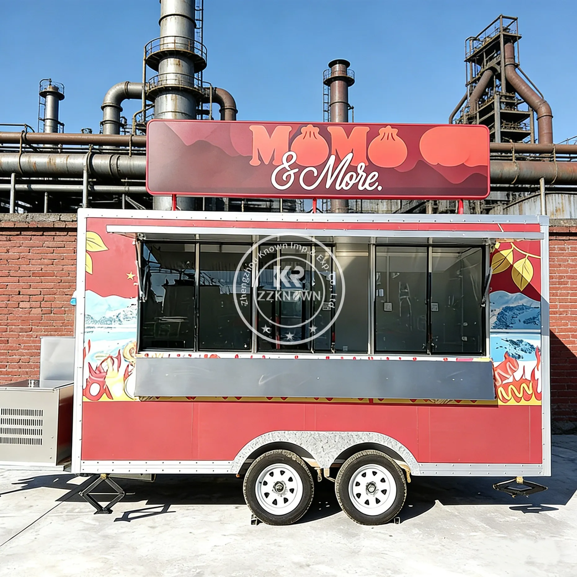 Camión de Comida Móvil con Equipamiento de Cocina Completo, Carrito de Comida Pequeño, Remolque de Concesión para Negocios de Comida Callejera al Aire Libre