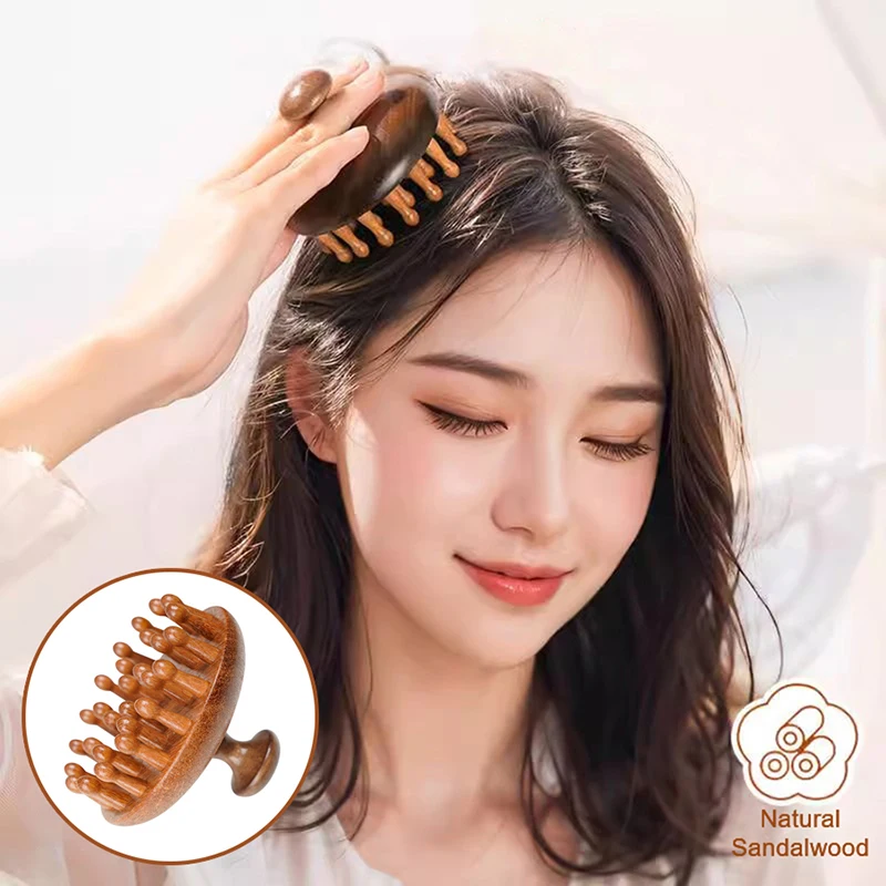 

Multi-Functional Wood Therapy Massage Comb Scalp Head Massager Natural Sandalwood Circular Tooth Guasha Scraping Body Massager