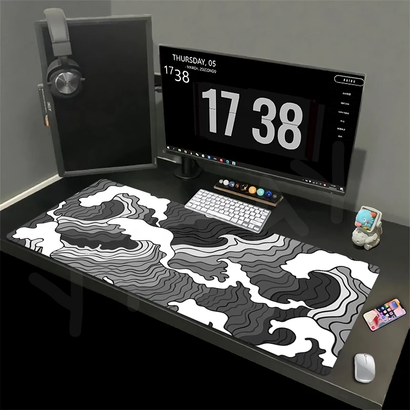 

Great Wave Locking Edge Mouse Mats Large Natural Rubber Mouse Pad Waterproof Mousepads Gamer Mousepad 40x90cm Desk Pads