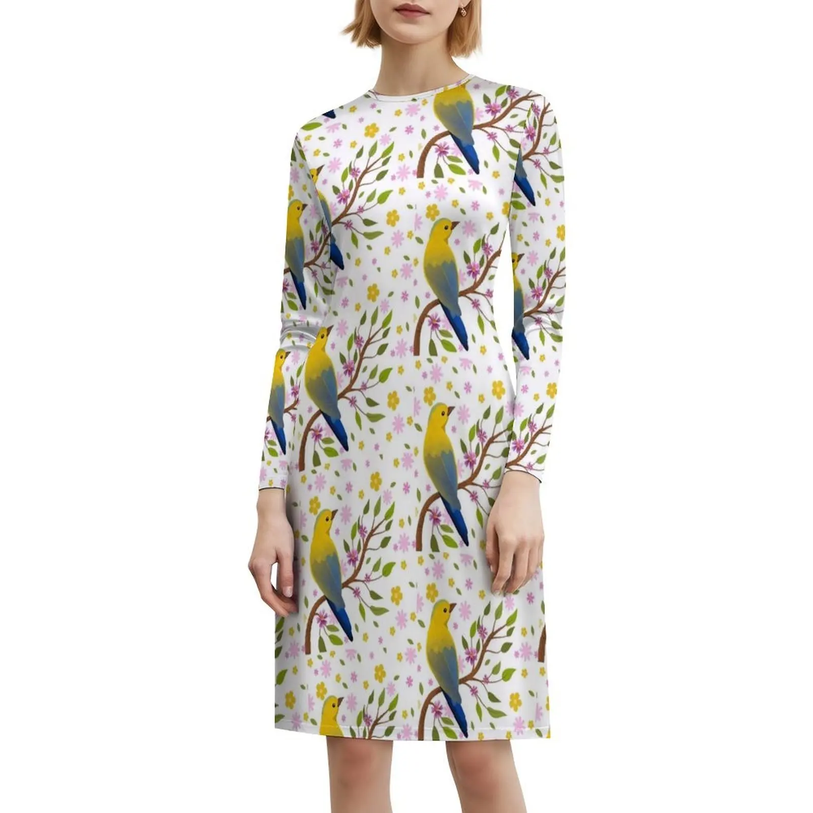 فستان Everybirdy Golder Birds Pattern 2 فستان بوهيمي عتيق بأكمام منتفخة أو بدون أكمام للنساء فستان Everybirdy Golder #6