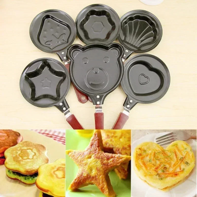 Mini Egg Fry Kitchen Supplies Breakfast Love Pan Pancake Pan Heart Omelette Pan Jarhead Without Pot Cover Cast Iron Black Items