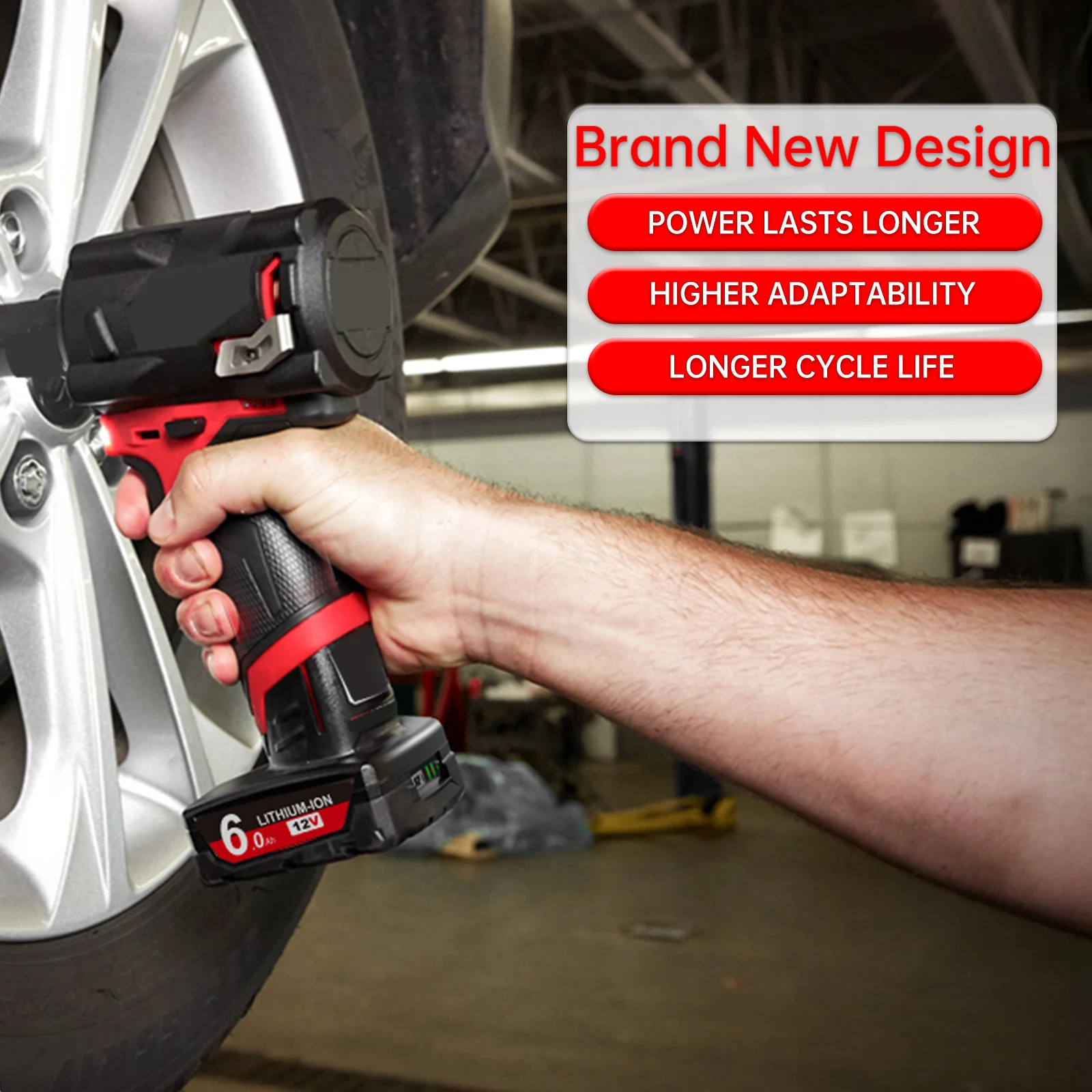 لميلووكي M12 بطارية قابلة للشحن 12 فولت 6000 مللي أمبير لميلووكي M12 أدوات 48-11-2402 48-11-2411 48-11-2401 مع مصباح ليد