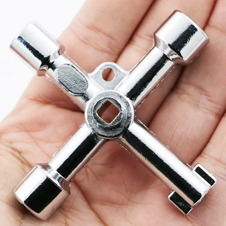 Multi Functional Universal Elevator Car Electric Control Cabinet High-speed Railway Train Faucet Four Corner Cross Key Wrench