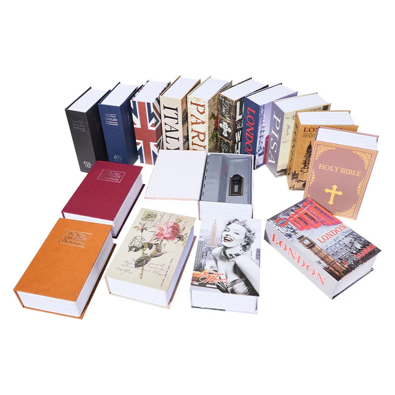 Caja fuerte oculta para libros tamaño S con bloqueo de código, compartimento secreto, caja de seguridad antirrobo, caja de almacenamiento para el hogar y la Oficina, libro de simulación