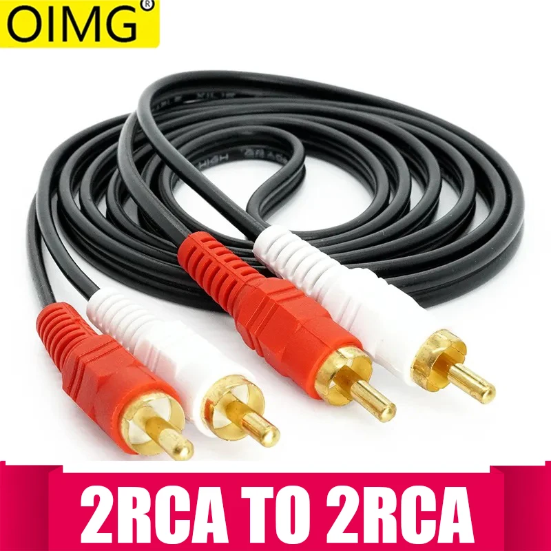 2RCA إلى 2RCA كابل الصوت المزدوج لوتس أحمر أبيض AV خط ل MP3 DVD مشغل أقراص مضغوطة راديو التلفزيون الكمبيوتر مكبر للصوت المتكلم اتصال الصوت #1