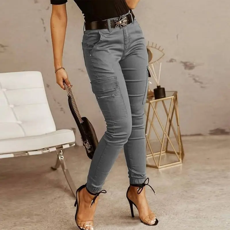 ربيع عارضة مكتب سيدة Sweatpants مع كيتس الشارع Sle l الخصر السراويل الطويلة فضفاضة تناسب السيدات السراويل