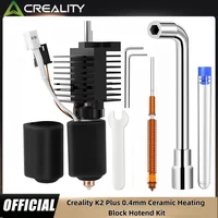Kit de bloque calefactor de cerámica Oficial Creality K2 Plus, con boquilla de intercambio rápido de 0,4 mm, cubierta de silicona, pasador de limpieza y llave Allen