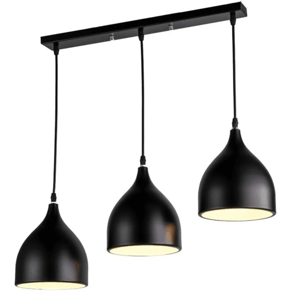 1/3 Heads Creative Elegant Industrial Hanging Lamps, White Black Metal Lampshade Pendant Lights for Restaurant, Living Room, Bar