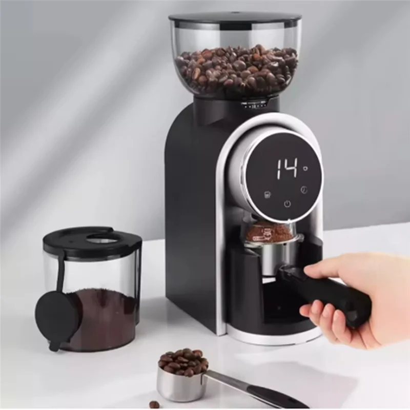 A99G-Automatic Electric Coffee Grinder Burr Mill With Visual Bean Storage For Espresso American Coffee UK Plug