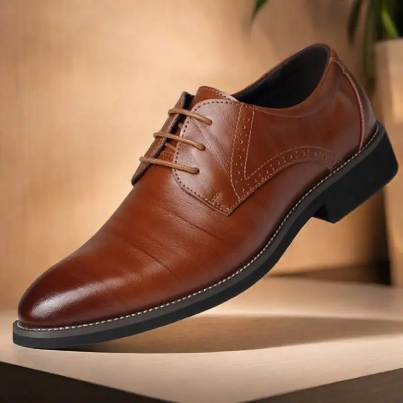 

Мужская социальная обувь на шнуровке с острым носком, весенне-осенняя кожаная повседневная элегантная и классическая дешевая офисная модельная обувь для мужчин