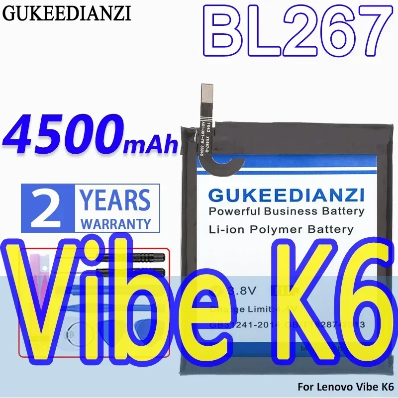 

Mobile Phone Battery For Lenovo Vibe K6 K33a48 K33b36 k33b37 Not For K33A42 4500mAh Reliable Power Supply BL267