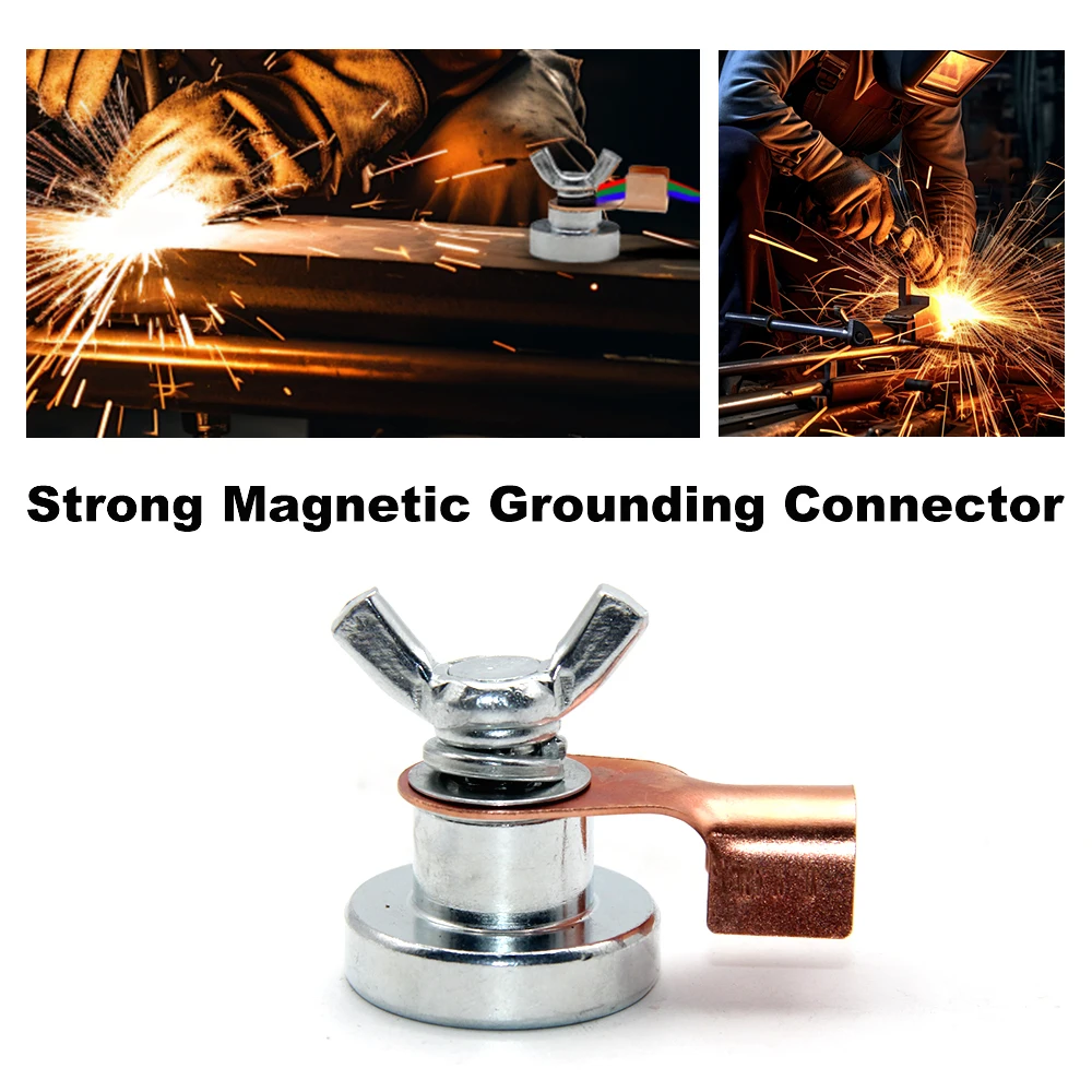Mini 300A magnetic grounding head ground device weld machine magnet ground wire clamp welding tool accessories