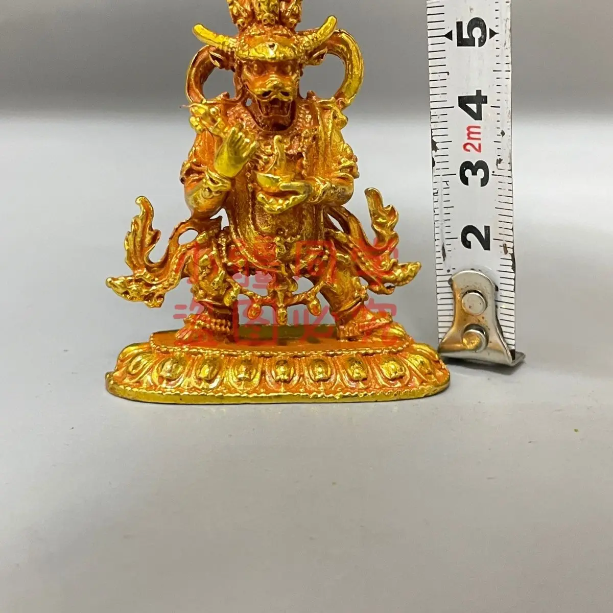 Antique Tibetan bronze ware, Buddha statue, Bodhisattva gilt tantra statue, household God of Wealth handicraft ornament
