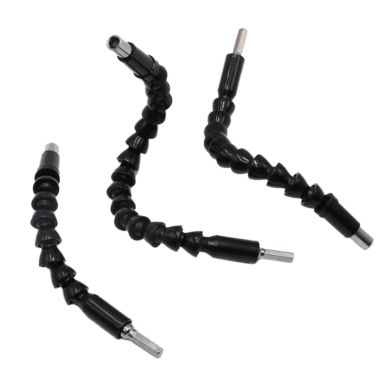 200-300mm hexagonal handle black soft shaft hand drill screwdriver head universal joint extend connect rod Power tool accessory
