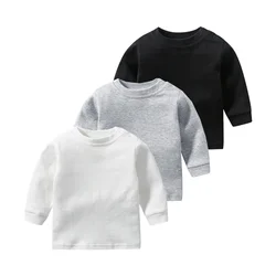 Four Seasons New Baby Long Sleeve T Shirts Infant Boy Cotton Bottoming Shirts Solid Toddler Girls/Boys Soft  T Shirts Kids Tee