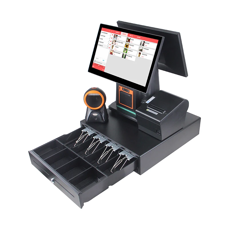 أحدث نظام سوبر ماركت Android pos الكل في واحد آلة pos البيع بالتجزئة نظام كامل للبيع