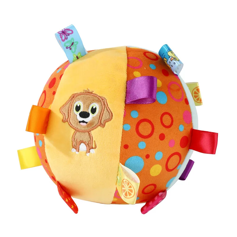 Hot sale ribbons ringing sounds pet plush toy balls training dogs toy balls pet supplies