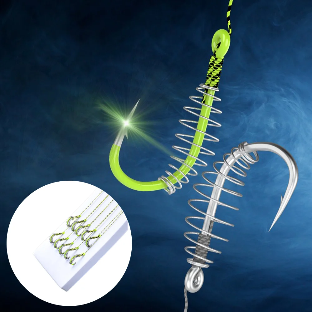 10/20 قطعة عالية الكربون الصلب الربيع خطاف الصيد الشائكة قطب الكارب انفجار مزدوجة الأسماك الكارب الينابيع السنانير مع خط الملحقات