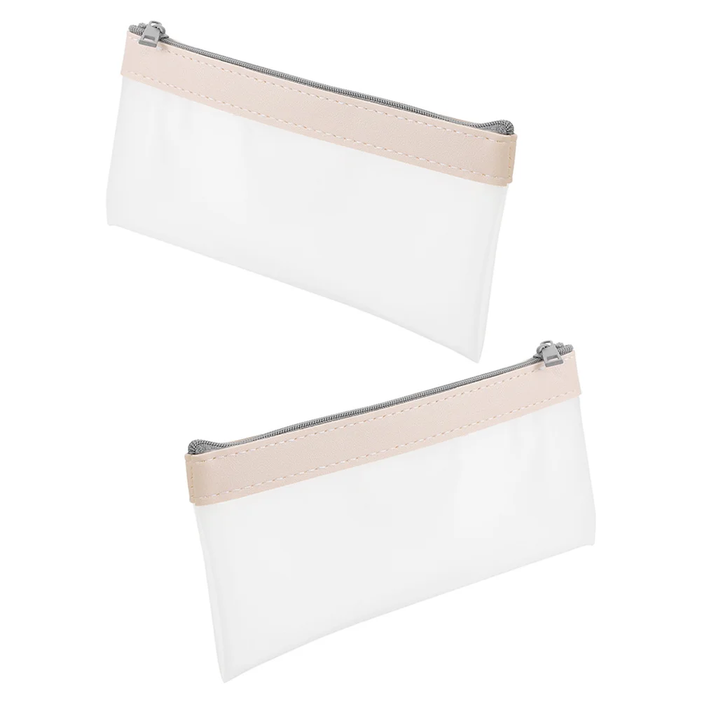 

2 Pcs Bank Bag with Zippers Bags Clear Purse Korean Version Cash Budget Tpu Money