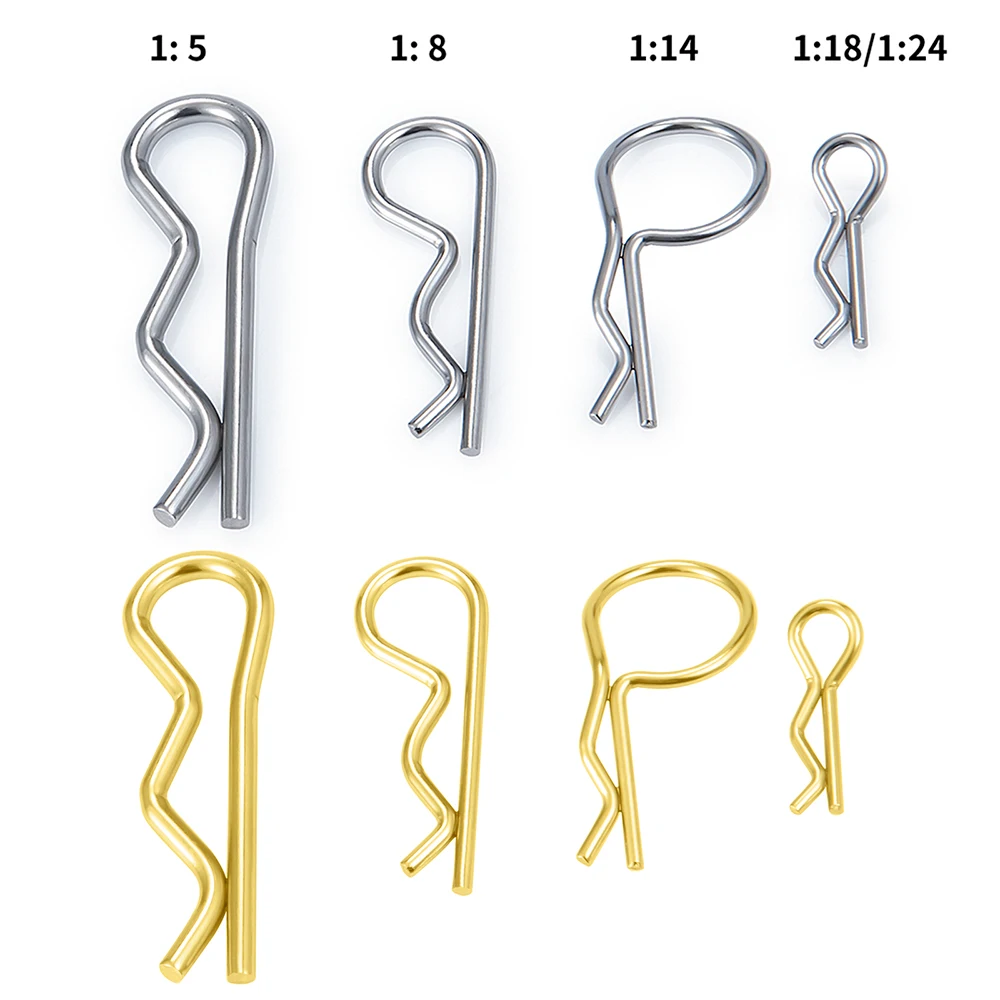 MIBIDAO 50Pcs R Clips Pin dla Tamiya TRX4M Axial UTB18 Capra SCX24 1/5 1/8 1/14 1/18 1/24 RC Model Car Body Shell Upgrade Parts