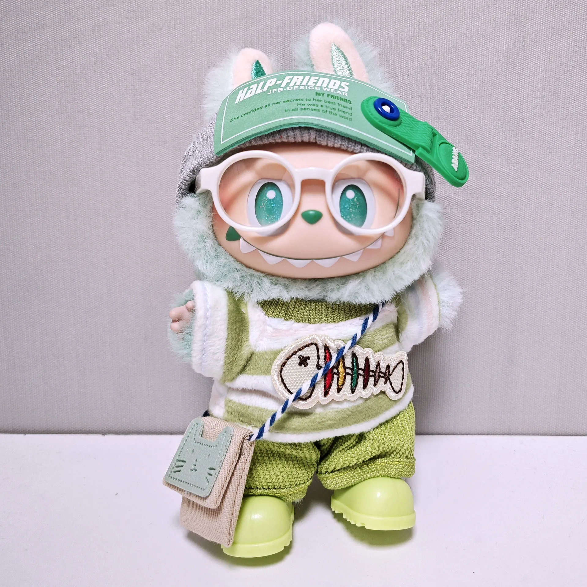 

Для детской одежды Labubu Select, набор из шести предметов в полоску с рыбьей косточкой 15–17 см, универсальная одежда Labubu