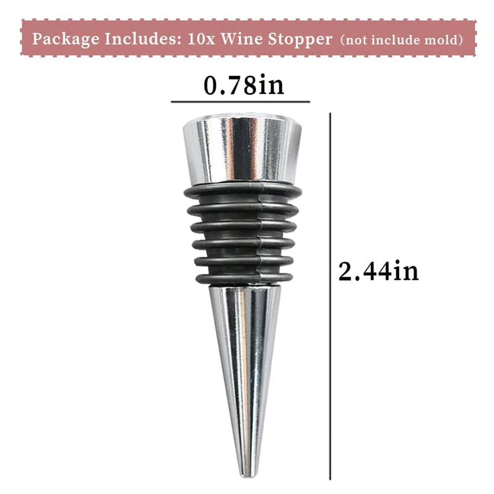 10PCS Wine Stopper Reusable Decorative Wine Bottle Stoppers Wine Saver Stopper Set for Party Wedding Kitchen Bar Gift